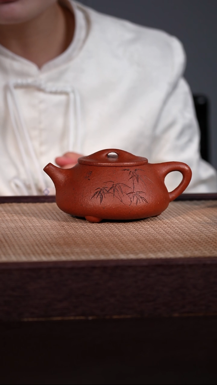 茶壶紫砂粗砂老朱泥 350cc
