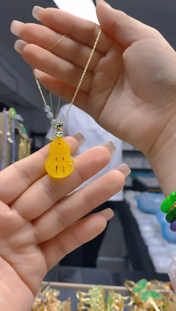 【闪购商品】翡翠耳饰合金84翡翠锁骨链