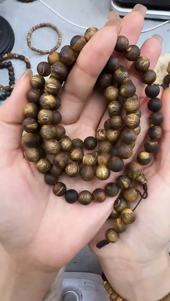 沉香手串0936黄棋圆珠多圈多样性发一