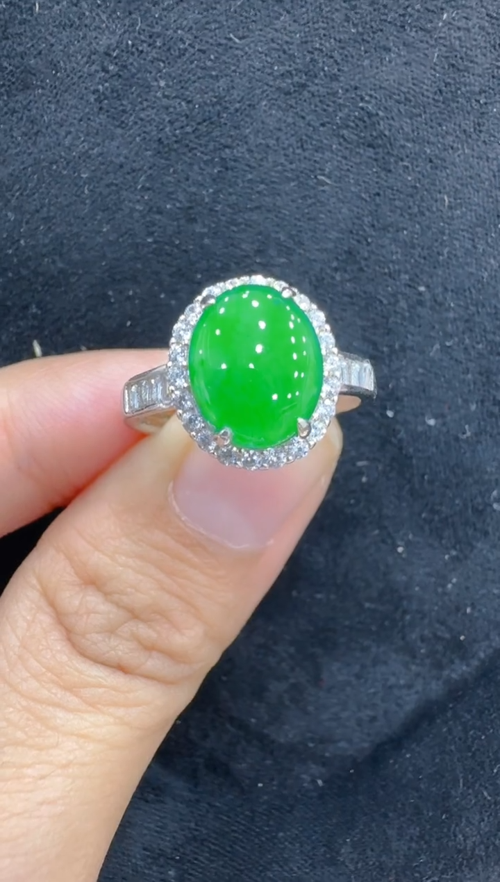 银S925镶嵌戒指翡翠多样性团购发一件