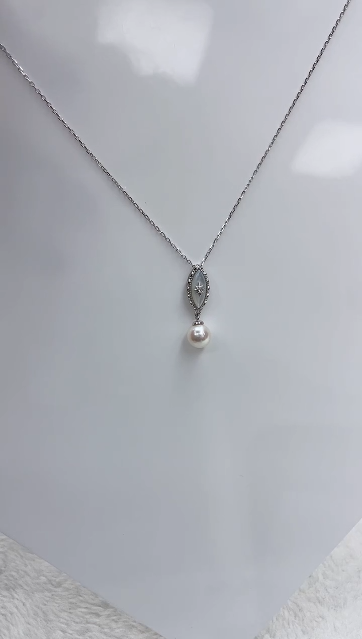 【闪购商品】海水珍珠颈饰银S925镶嵌海水珍珠项链