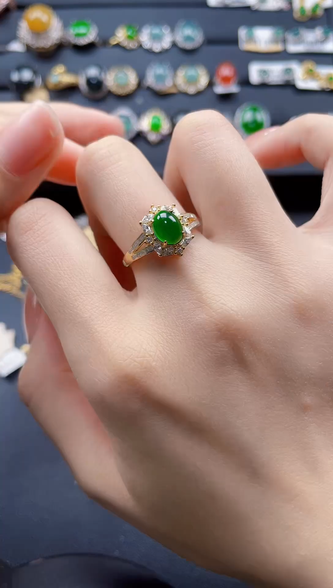 【闪购商品】翡翠戒指银S925镶嵌436543