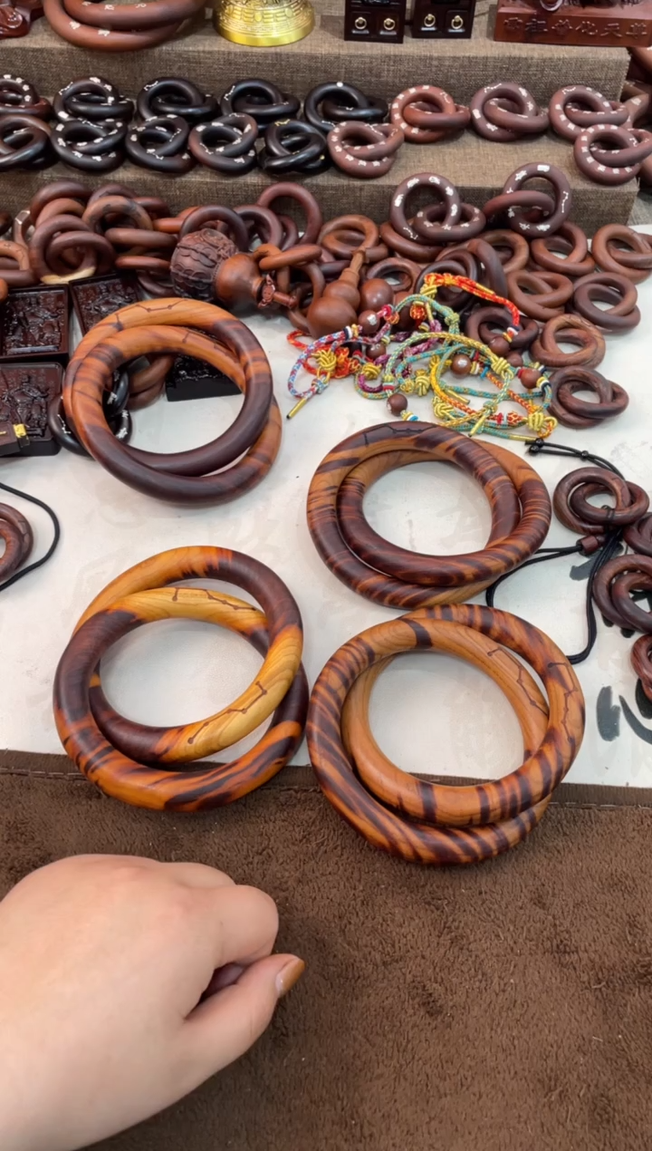 木未***就桃木80乾坤圈六七星多纹一物一拍*3个