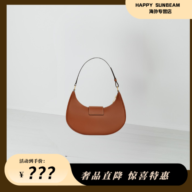 金属闭合 斜挎单肩包 女款 棕色