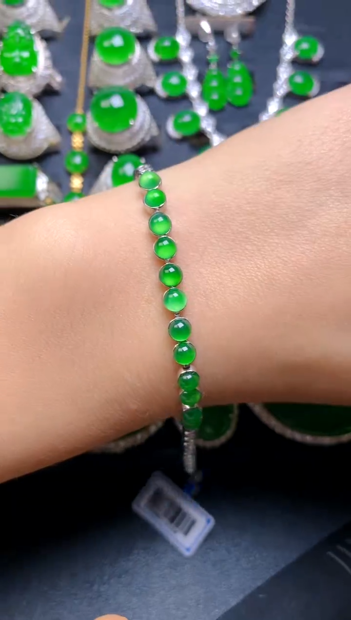 【闪购商品】翡翠手链银S925镶嵌手链