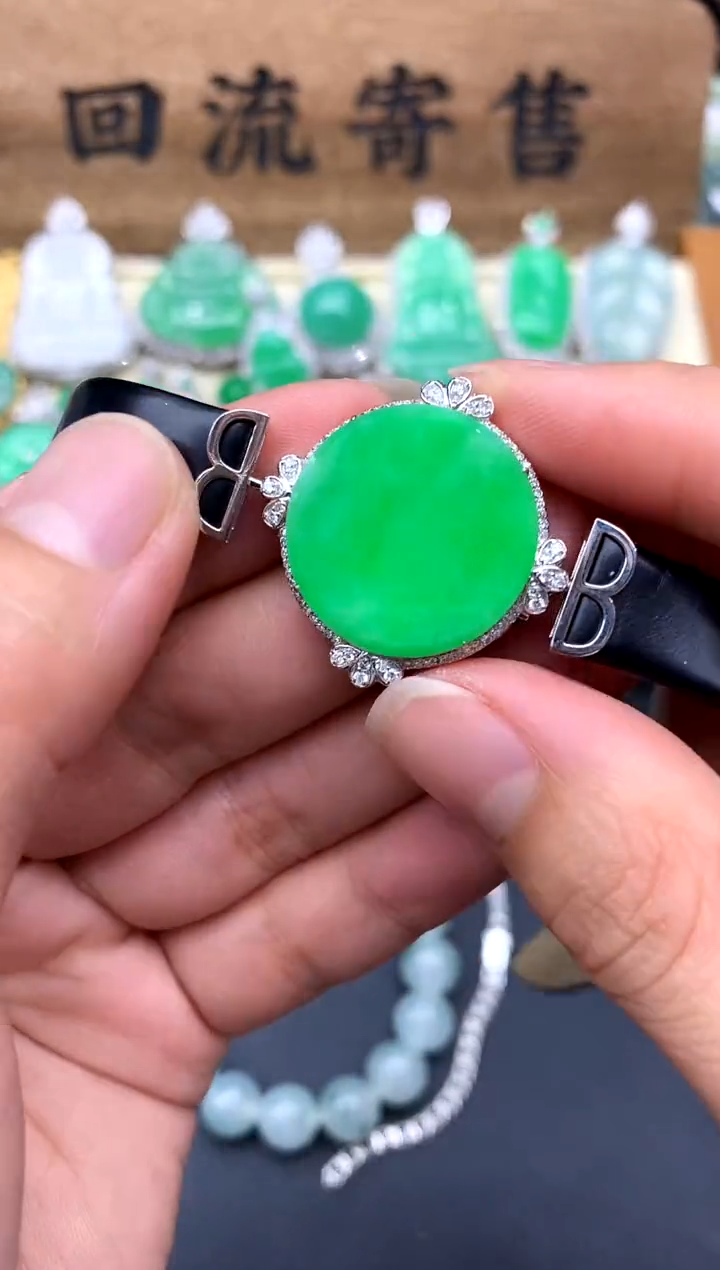 【闪购商品】翡翠手绳18K金镶嵌320-中国好珍宝