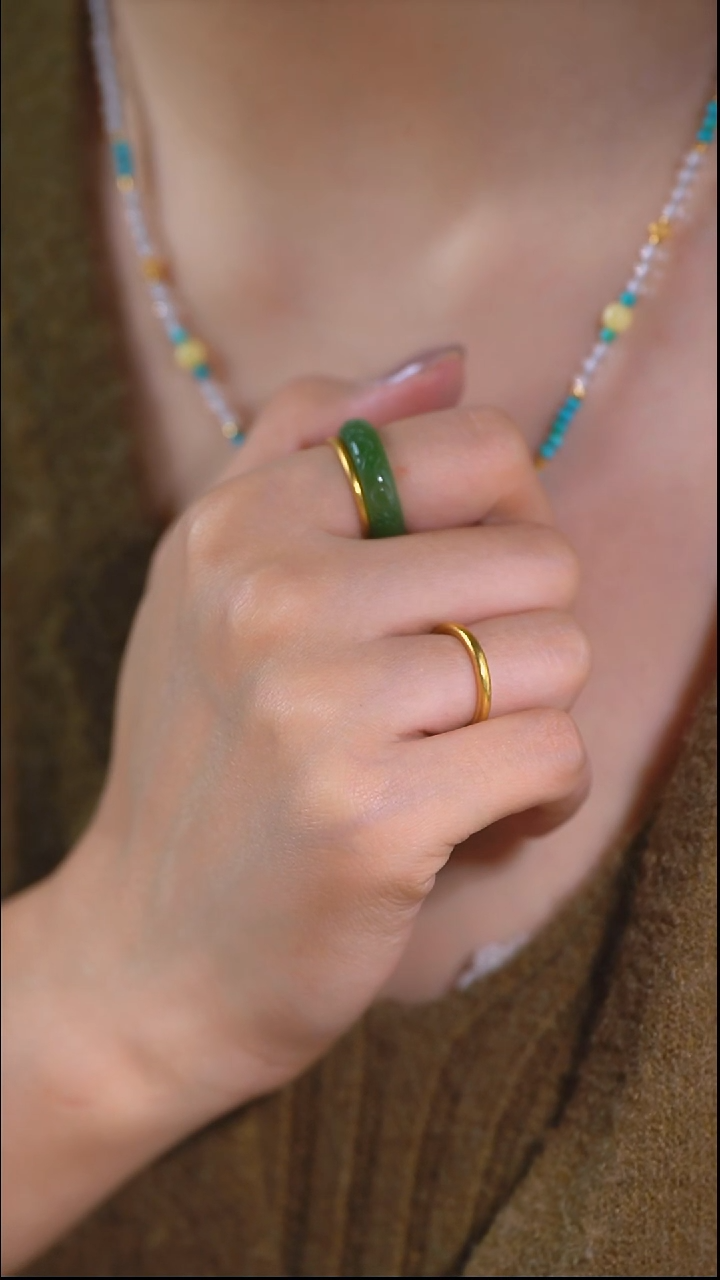 泥塑HETIAN 雕刻戒指