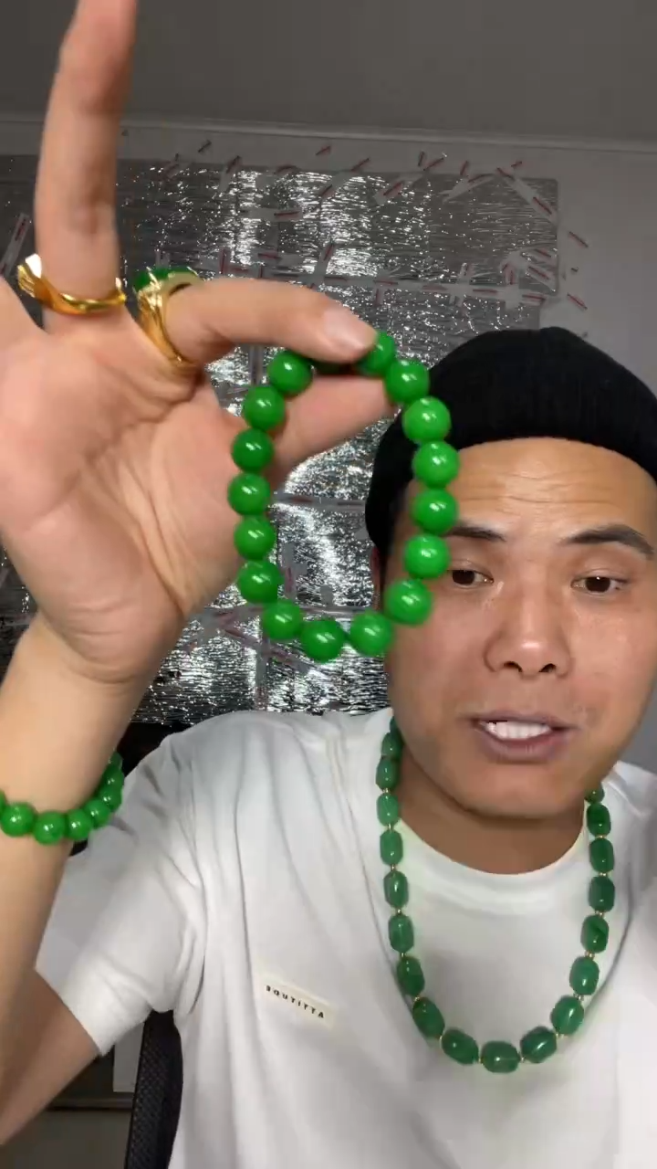 未镶嵌手串翡翠【小伍珠宝】高端木左色12m手串