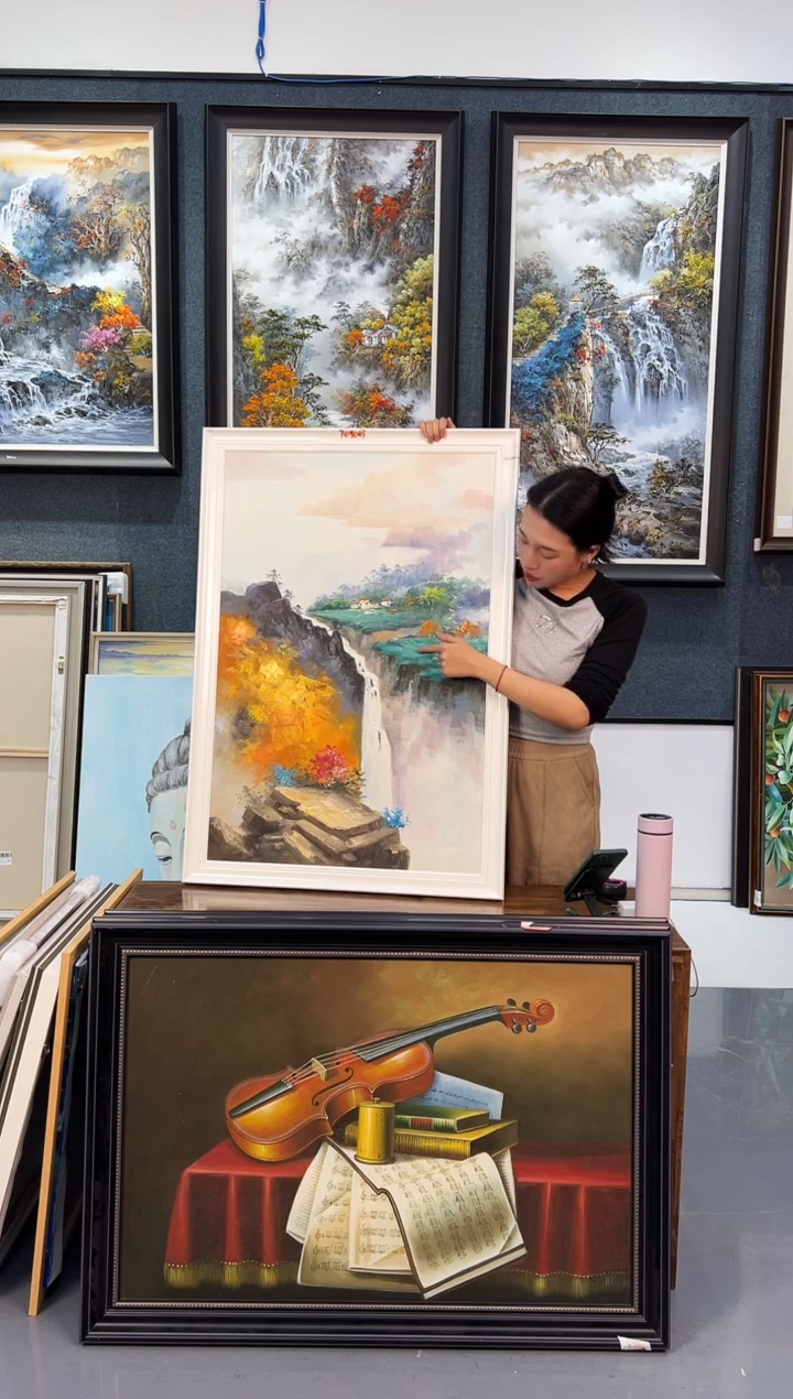 【闪购商品】油画113号手绘油画-60*80-国风山水