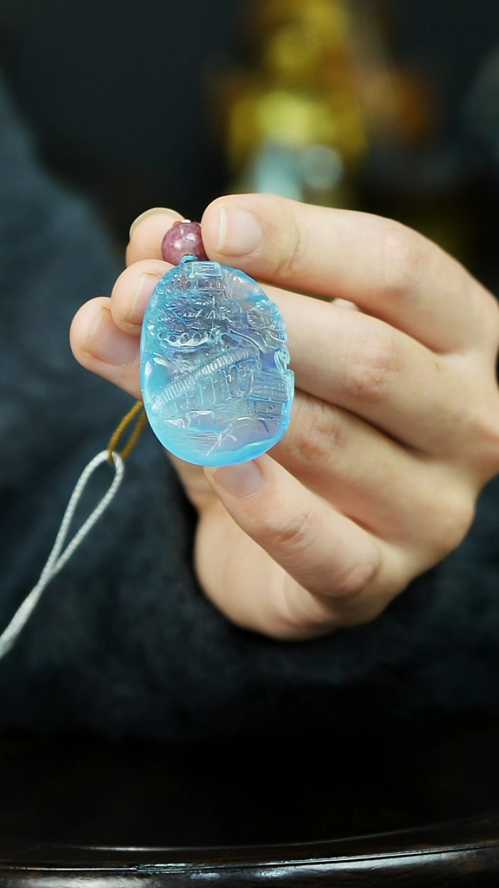 【闪购商品】铜文山居K海蓝宝挂件