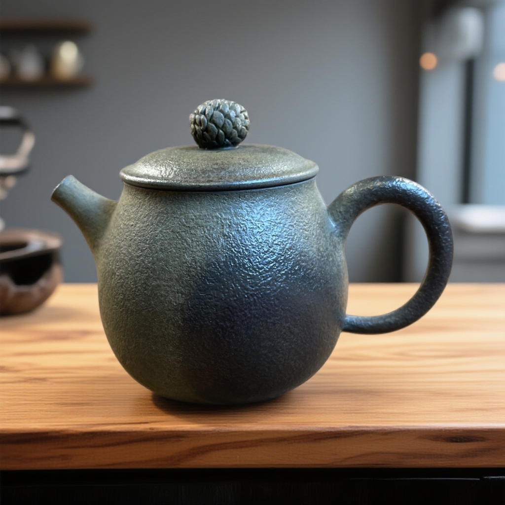 松果壶150cc广西坭兴陶超薄胎柴烧紫砂手工制作功夫泡茶壶