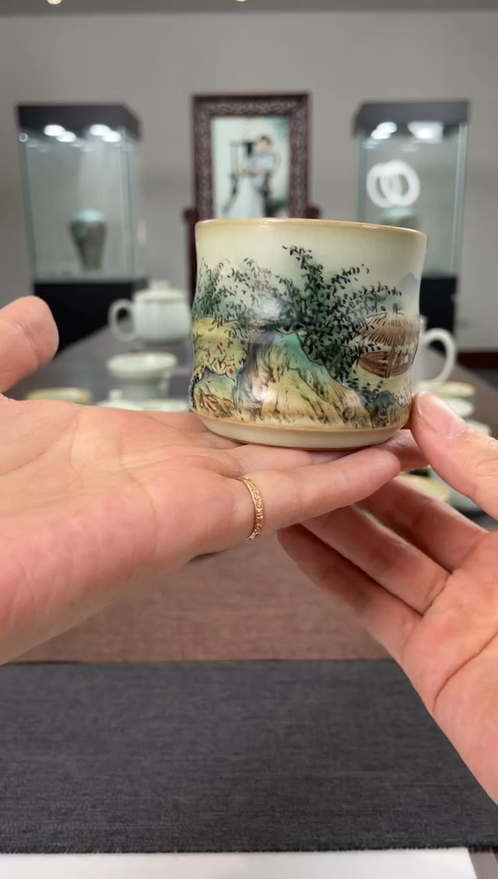 【闪购商品】杯子余秀华老师作品竹影杯（竹林茅草屋 夏）