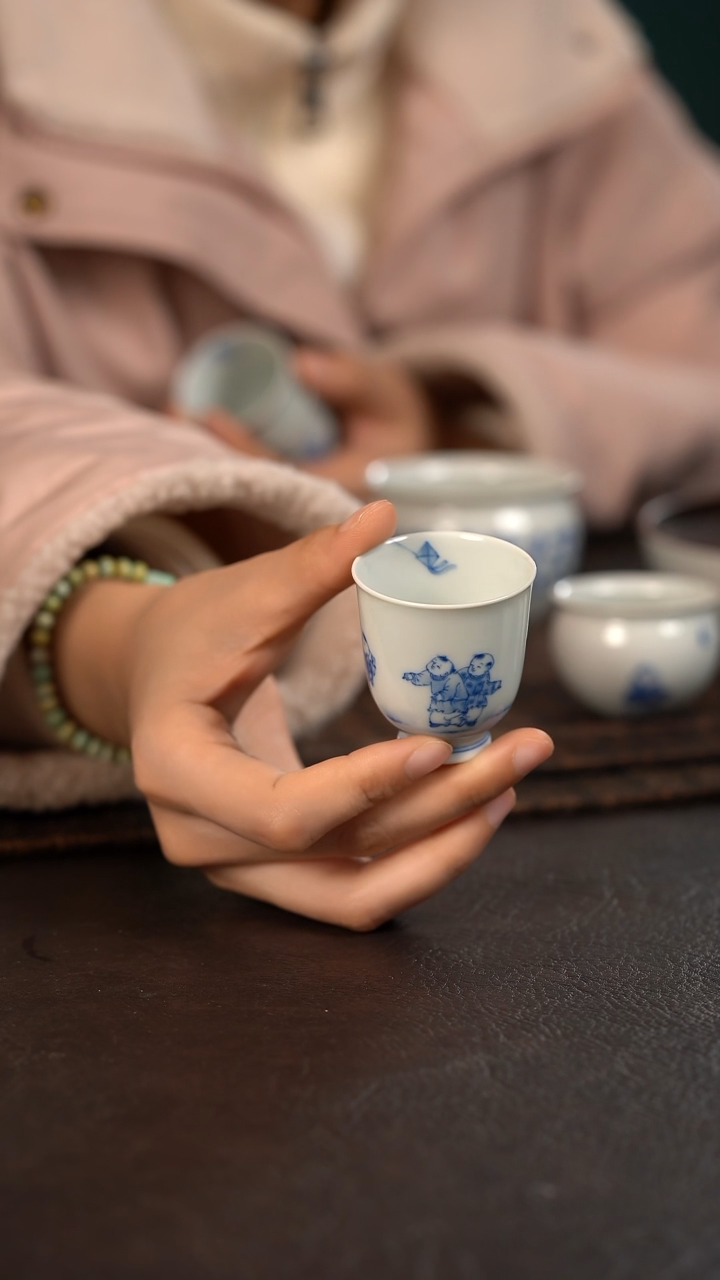 【闪购商品】杯聚澜堂童子放风筝小闻香杯