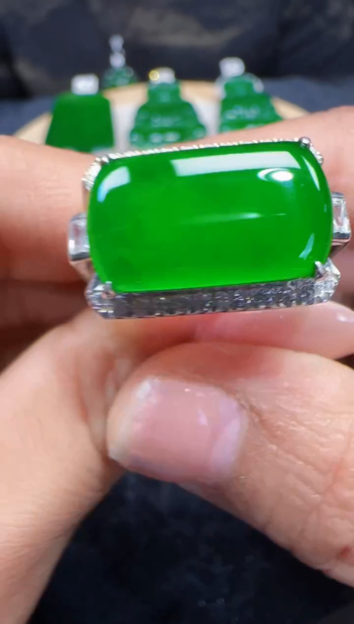 未镶嵌定制翡翠翡翠戒指64