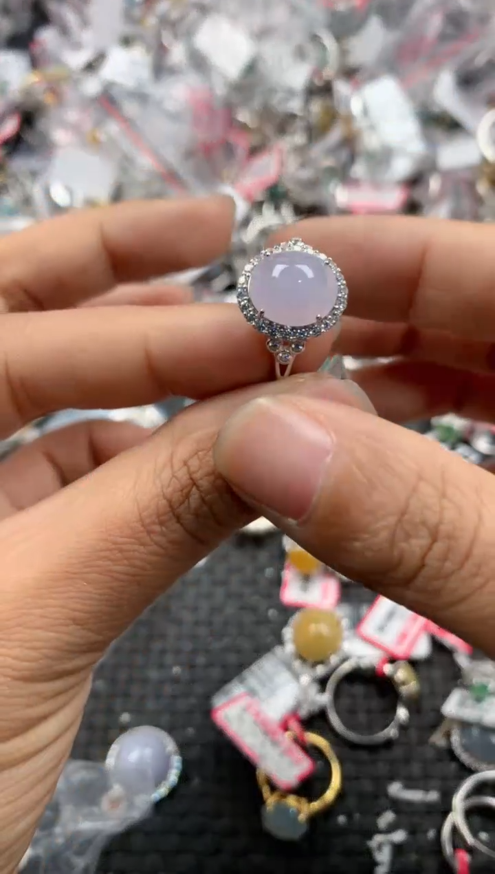 银S925镶嵌戒指翡翠1010---4