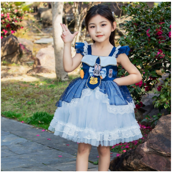 2025新款卡通可爱公主范女童女宝宝蓬蓬夏季公主裙A118