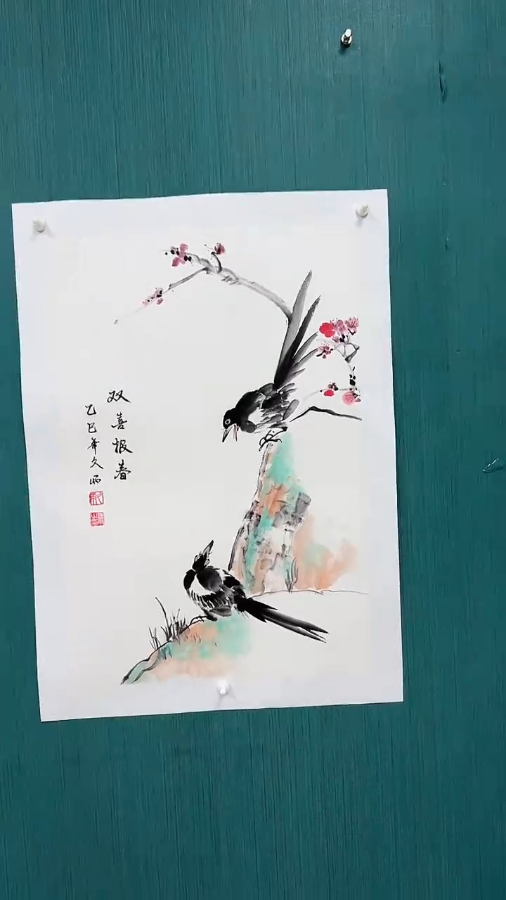 国画70*45花鸟已托底