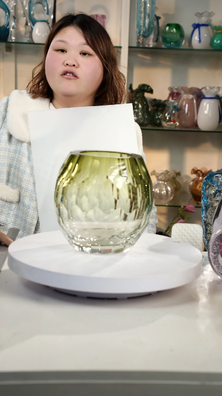 【闪购商品】琉璃【弘扬】高轻奢琉璃花器高21正常手工痕迹