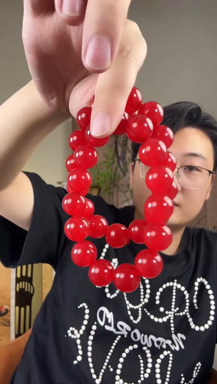 未镶嵌手链翡翠红翡14mm单圈