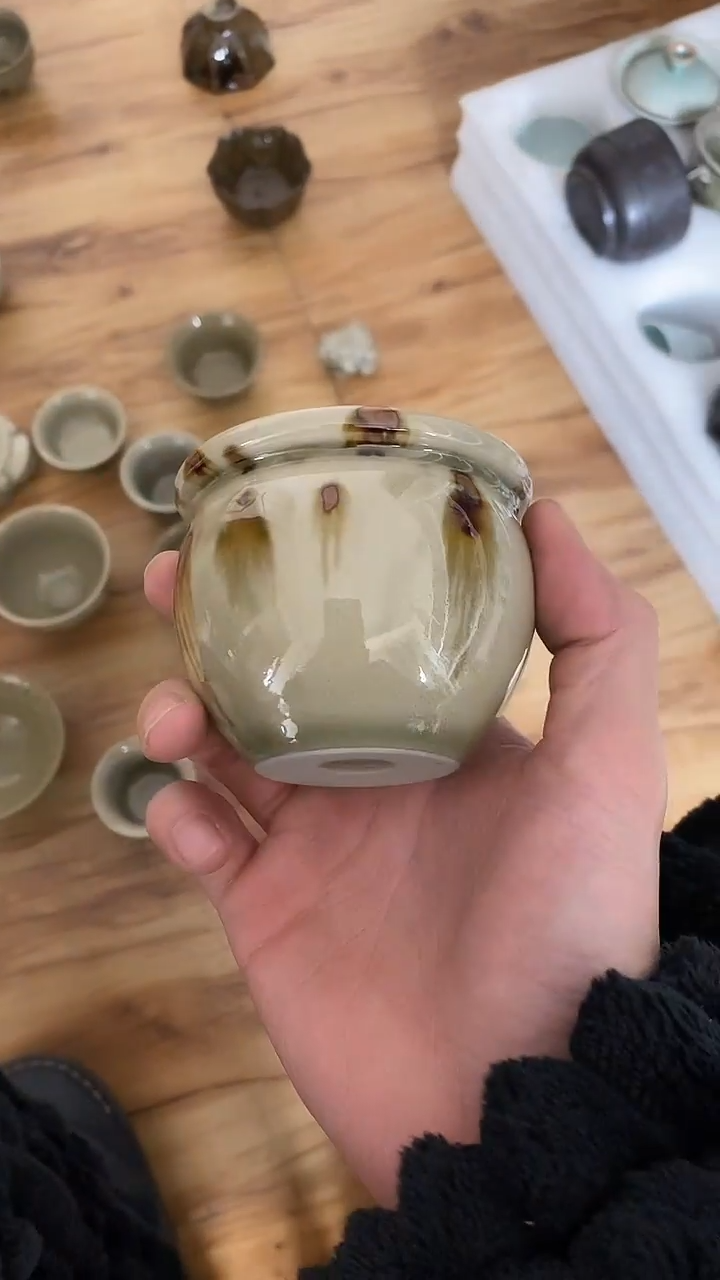  【山隐青瓷】龙窑柴烧杯子    