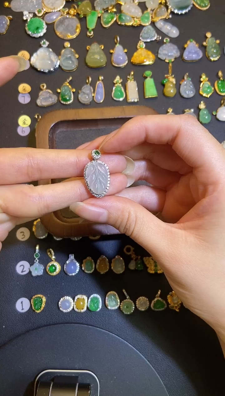 吊坠(不含链)银S925镶嵌翡翠1