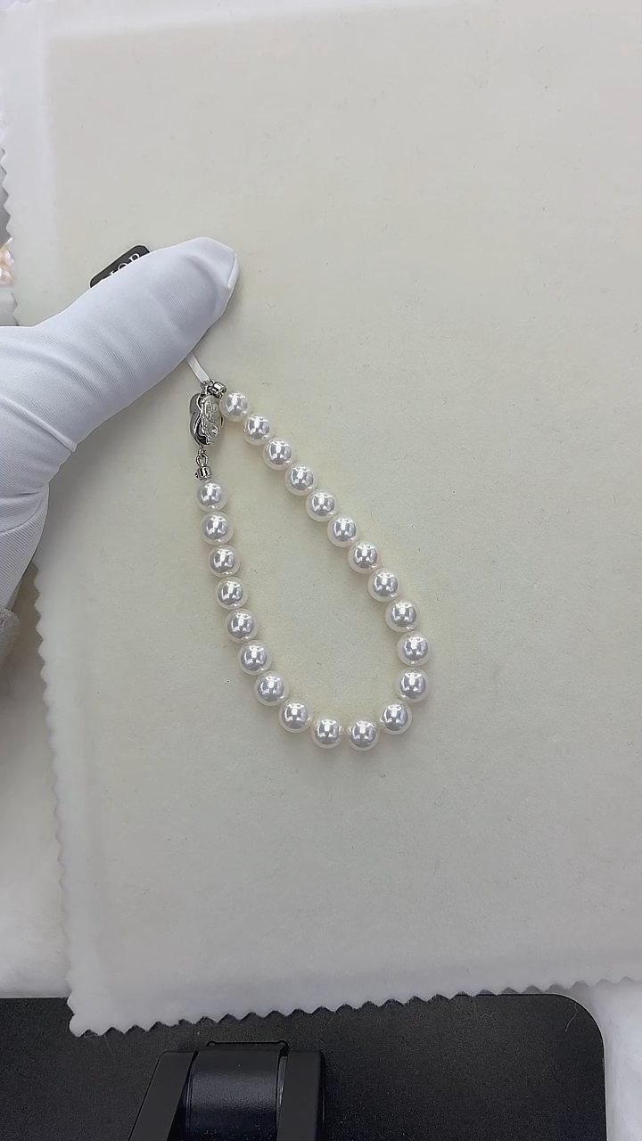 未镶嵌手链海水珍珠Akoya 满珠手链 7-7.5MM 