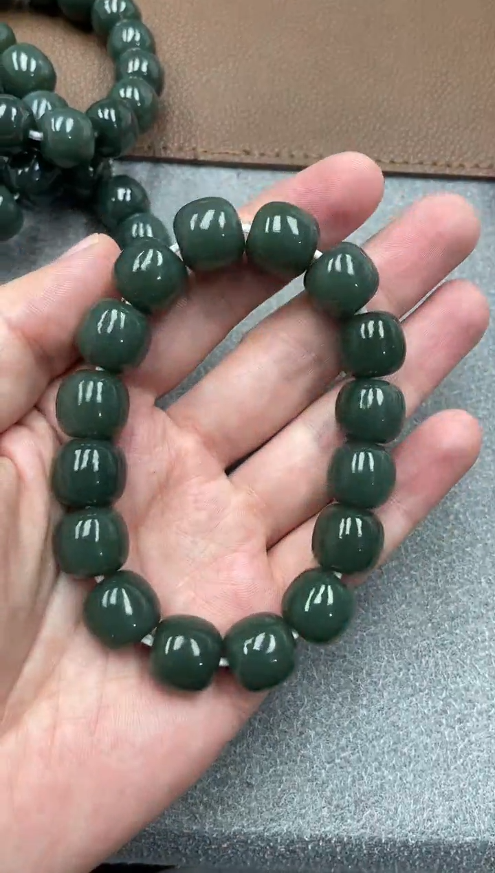 未镶嵌手串和田玉纯天然新疆且末蓝14老型
