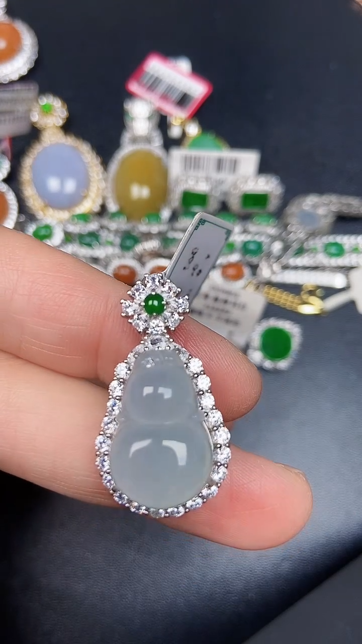 银S925镶嵌戒指翡翠3490