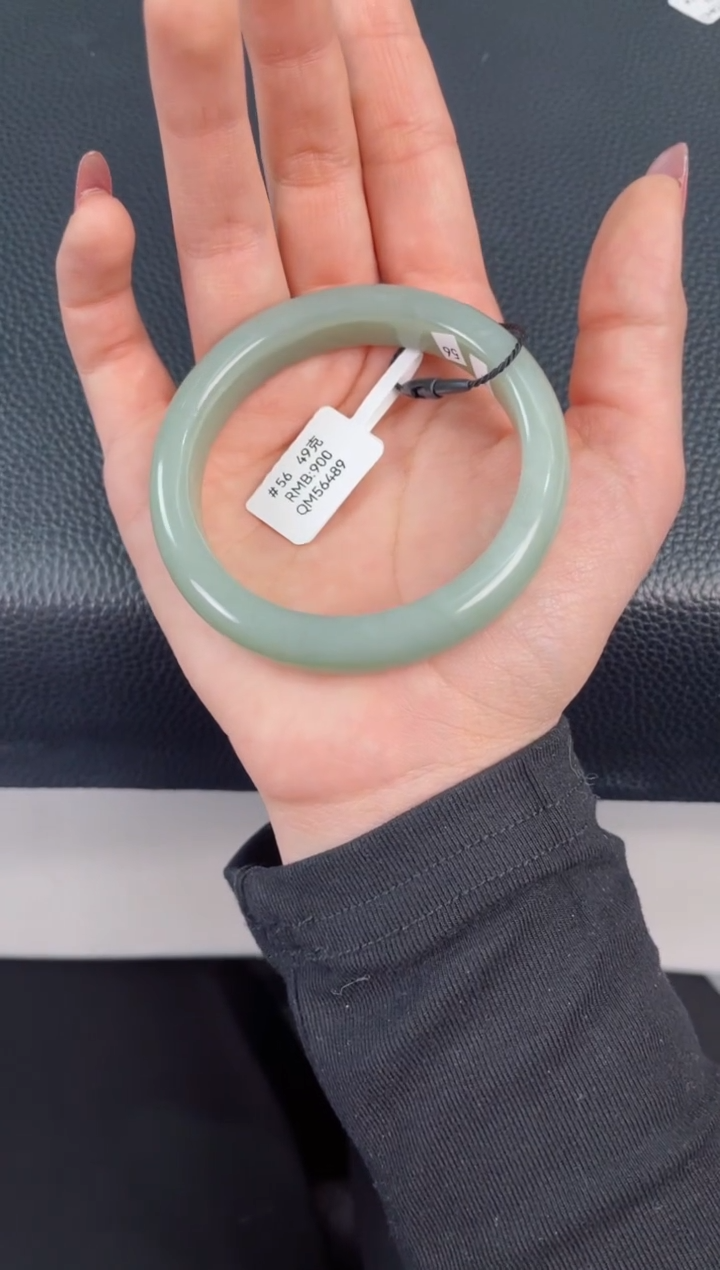 【闪购商品】和田玉（糖玉）手镯未镶嵌和田玉且末料青白玉手镯56圈口