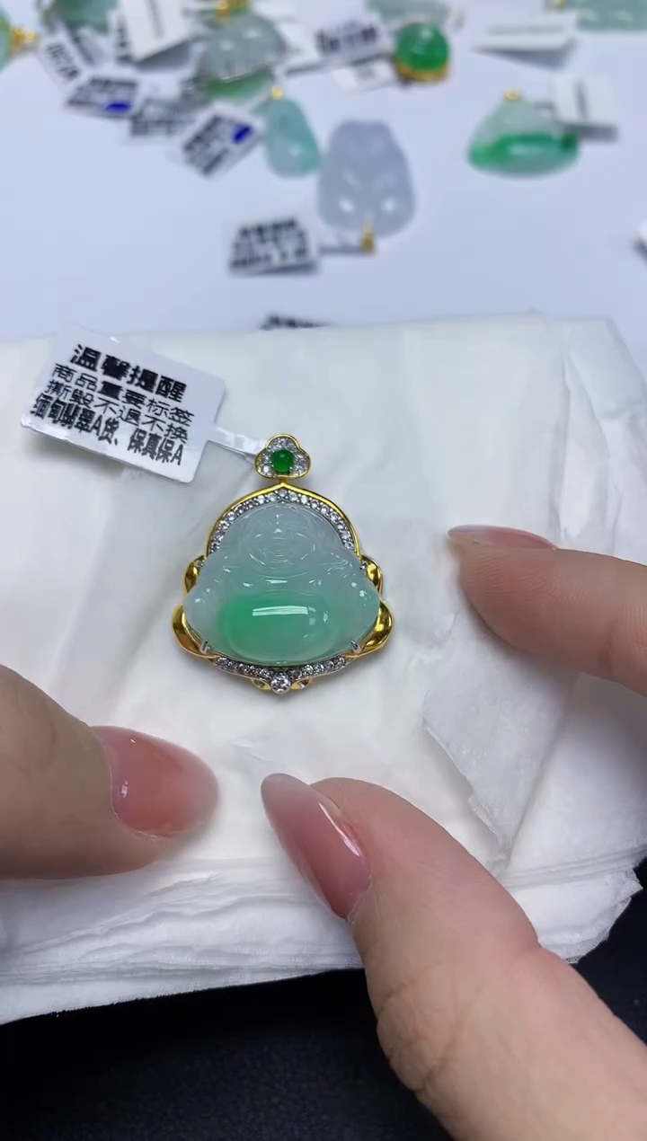 颈饰未镶嵌翡翠天然缅甸翡翠A货多样性发一件