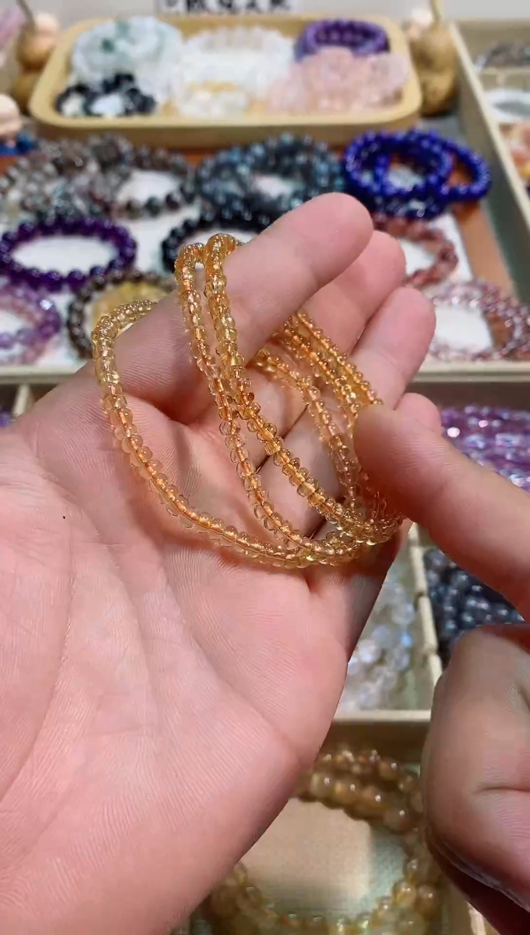 【闪购商品】黄晶手链未镶嵌算盘黄水晶4M+ (多样性发其一）