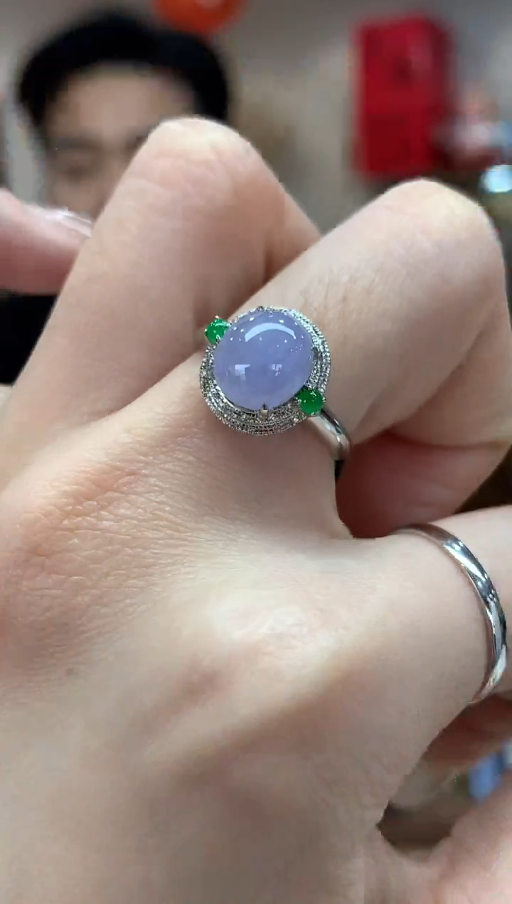 【闪购商品】翡翠戒指18K金镶嵌蛋面