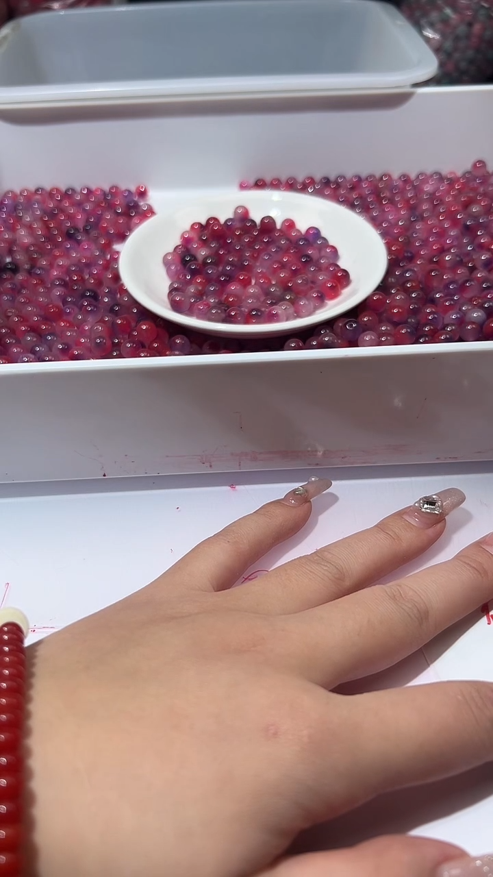 未镶嵌颈饰玛瑙/玉髓A048藏*红*玉珠8MM*20颗