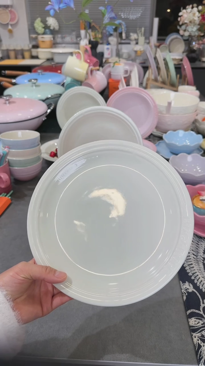 【闪购商品】瓷2个装炻彩浅盘23cm-松露