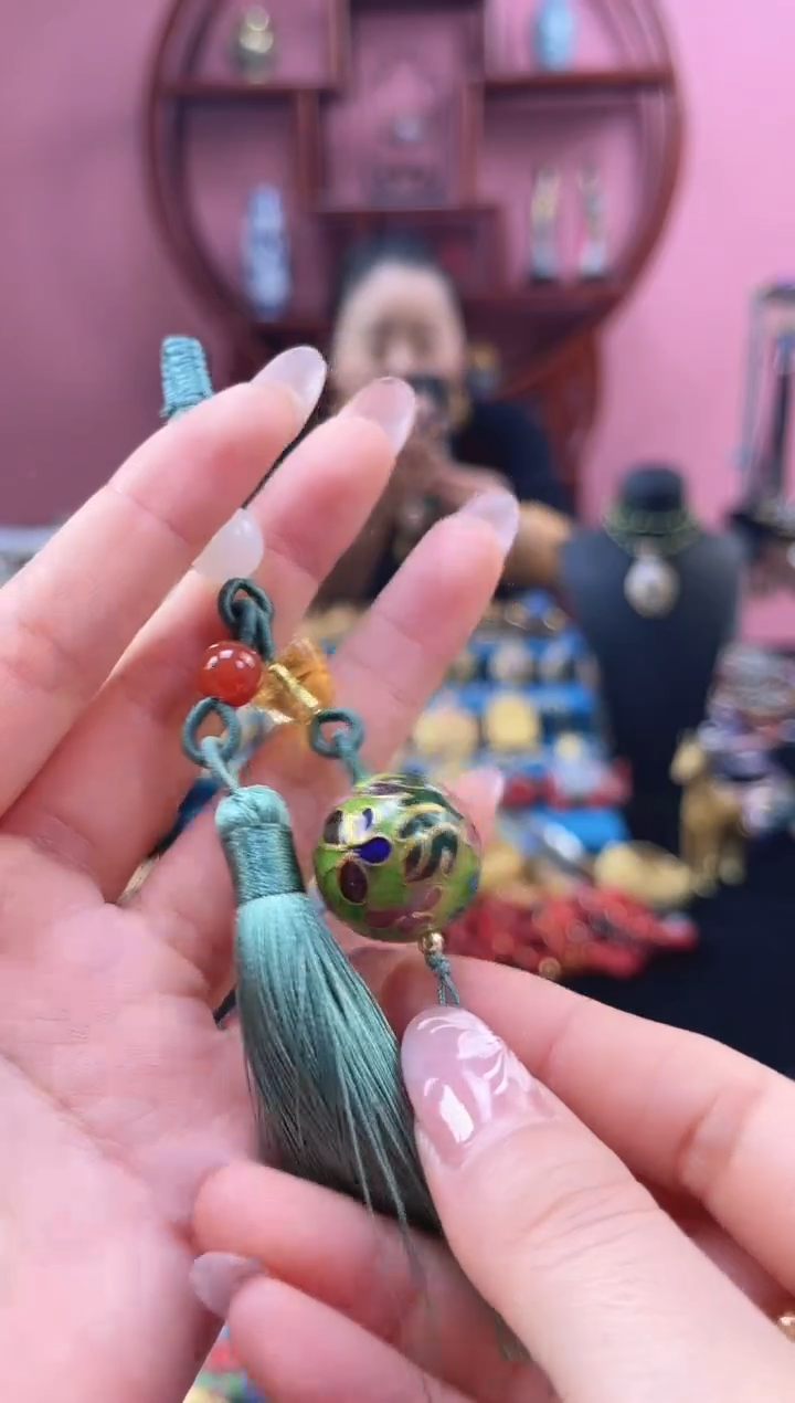 白*光非遗 景泰蓝2.0单珠挂件 嫩绿