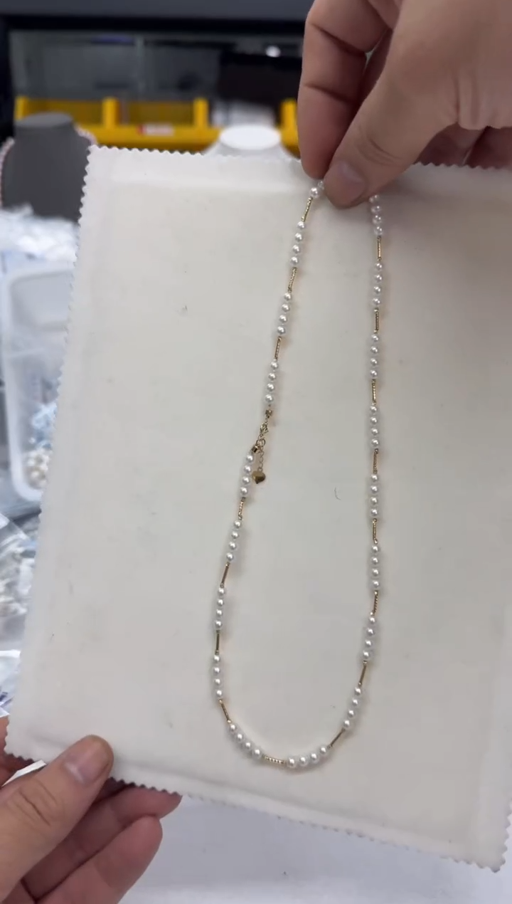 【闪购商品】淡水珍珠项链18K金镶嵌4mm