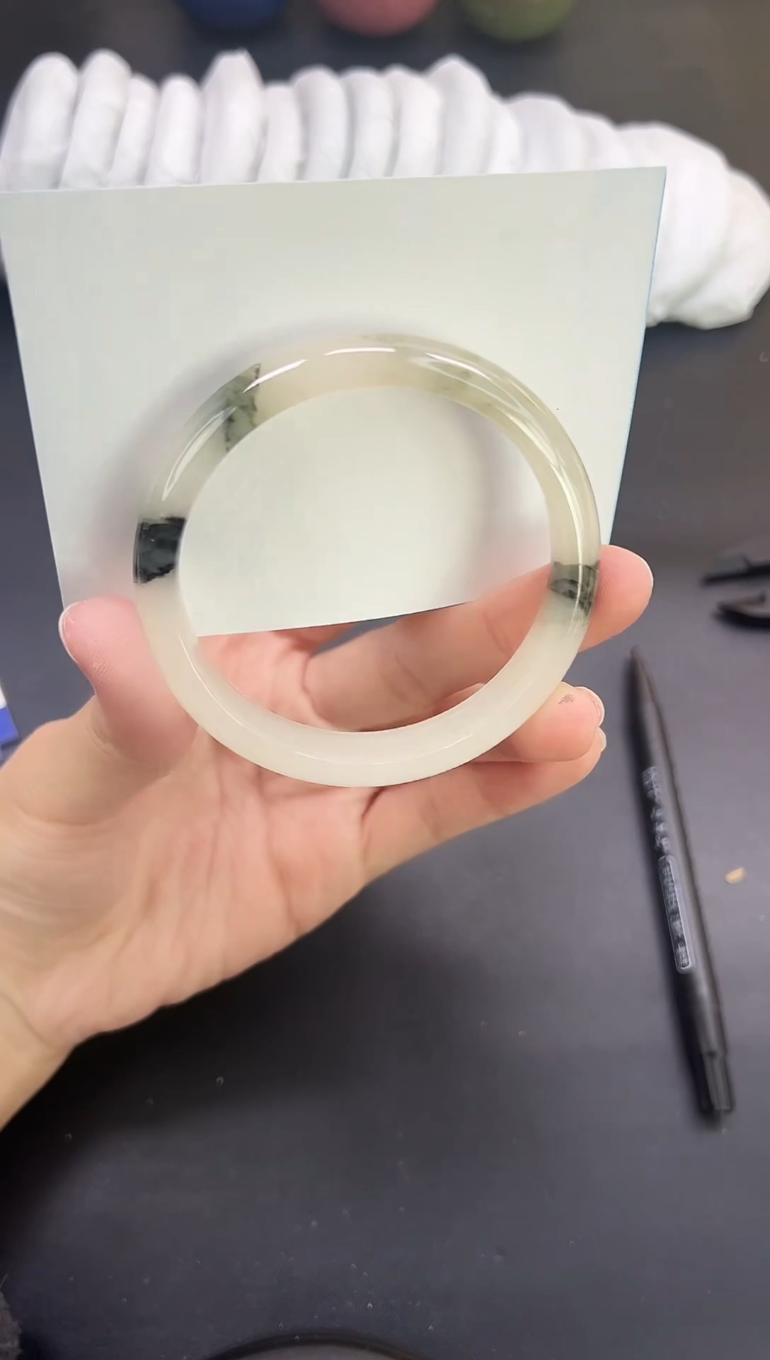 未镶嵌手镯石英质玉A214-57`58