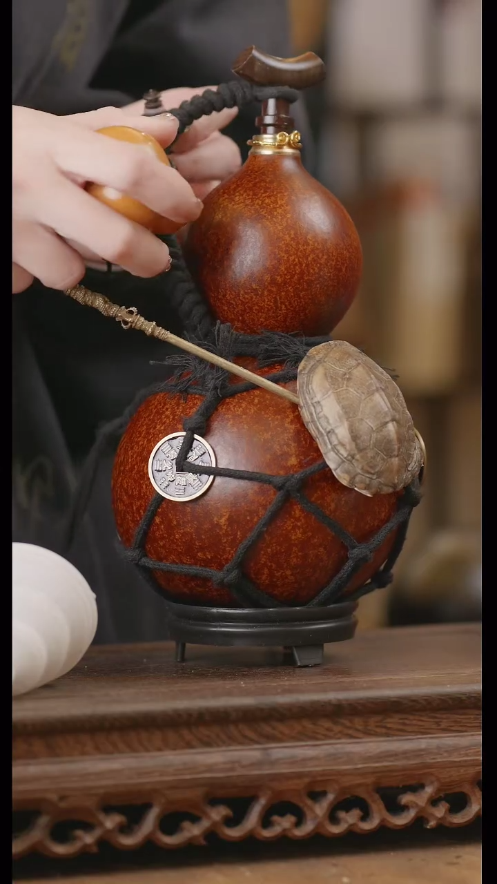 【闪购商品】341号精品天然大漆工艺防渗内胆酒葫芦~