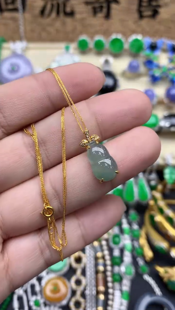 【闪购商品】翡翠颈饰18K金镶嵌297-中国好珍宝