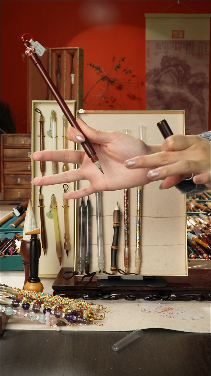 162号闪孤品高货毛笔链接 清水试笔 蘸墨不退