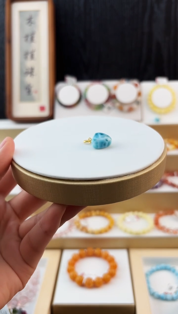 银S925镶嵌针钠钙石（海纹石）吊坠(不含链)MJJXL457101多样性发一