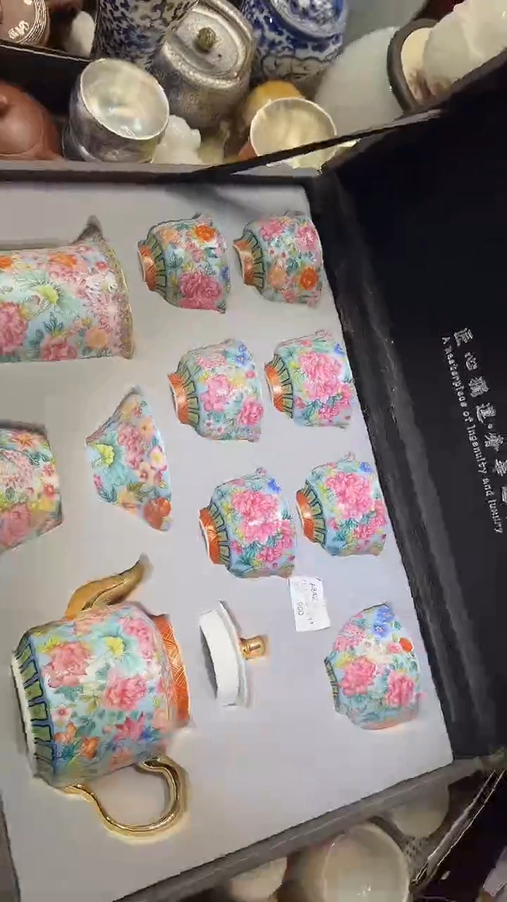 瓷片德艺茶器直播间@@珐琅彩套装