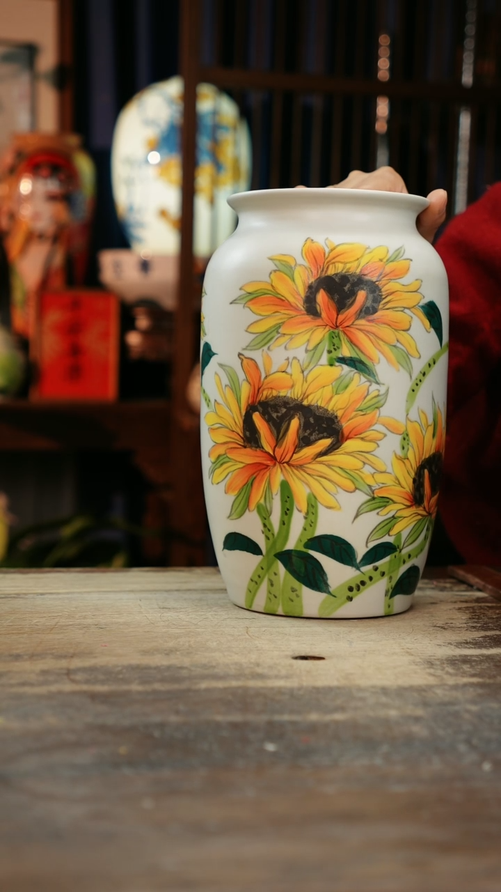 【闪购商品】瓷片景德镇纯手工釉下彩精品花瓶