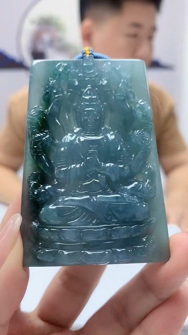 【闪购商品】定制翡翠未镶嵌4917kk-毛货挂件观音42