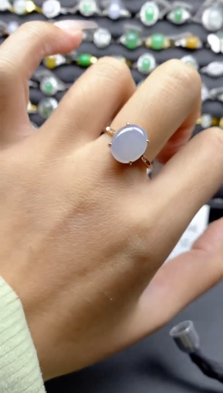 【闪购商品】翡翠戒指银S925镶嵌S925银镶嵌翡翠戒指