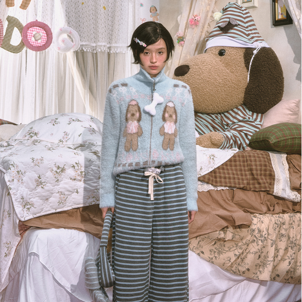 OHTODOG毛绒土豆baby蓝超级舒服毛绒绒开衫小狗外套
