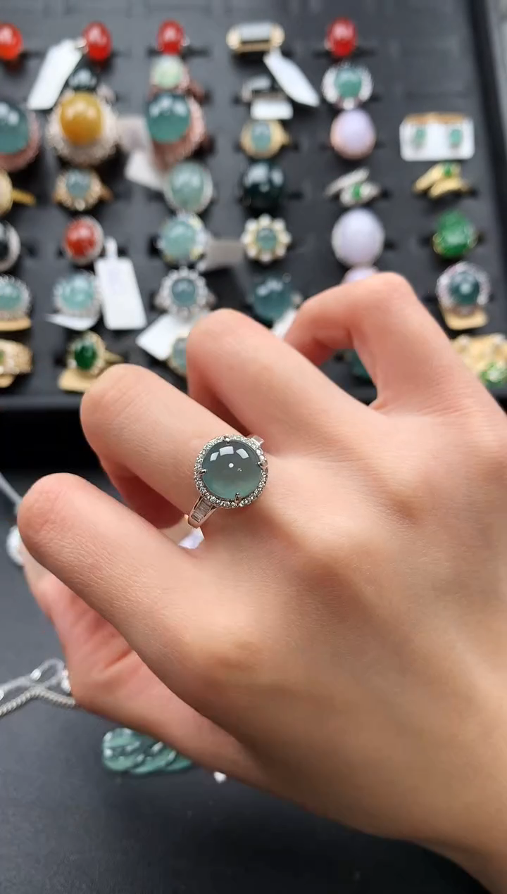 【闪购商品】翡翠戒指银S925镶嵌43543636