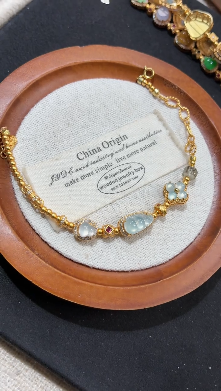 吊坠(不含链)银S925镶嵌翡翠手链