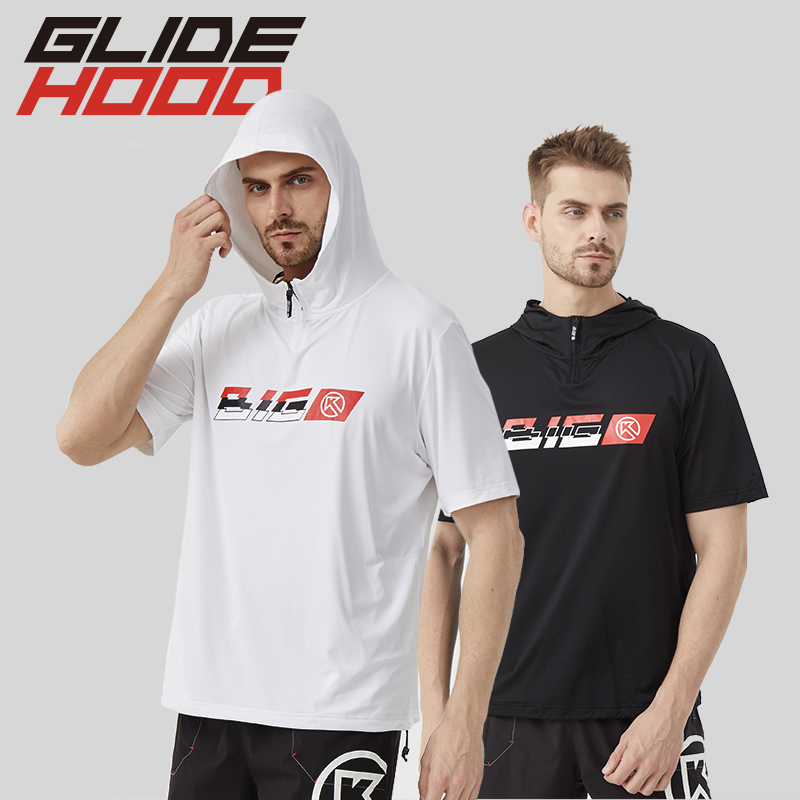BIGK 大K GLIDEHOOD男女休闲短袖连帽衫透气速干马拉松跑步