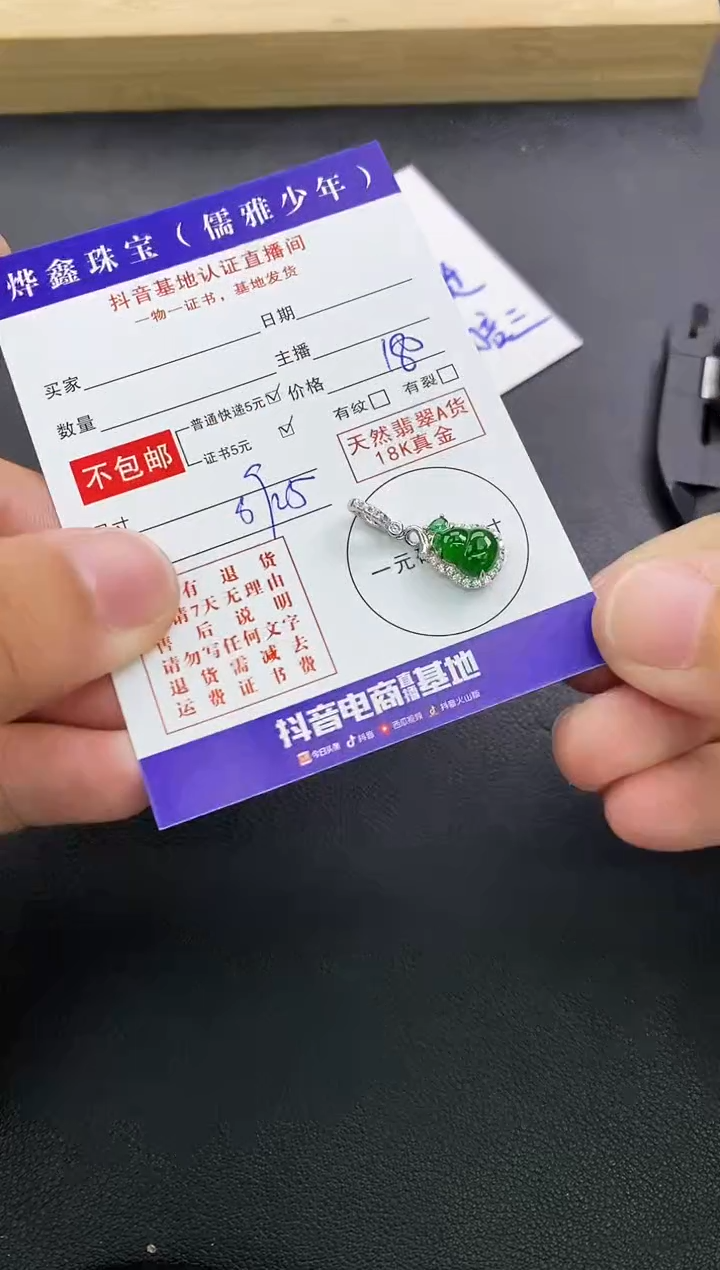 颈饰银S925镶嵌翡翠天然翡翠A货赠皮绳